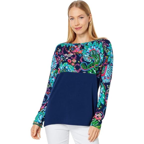 Lilly Pulitzer Finn Top Multi Take Me To The Sea - M - Picture 2 of 2